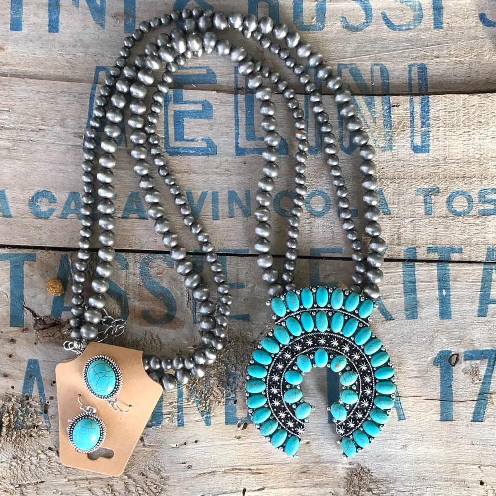 Naja Squash Blossom necklace and earrings set